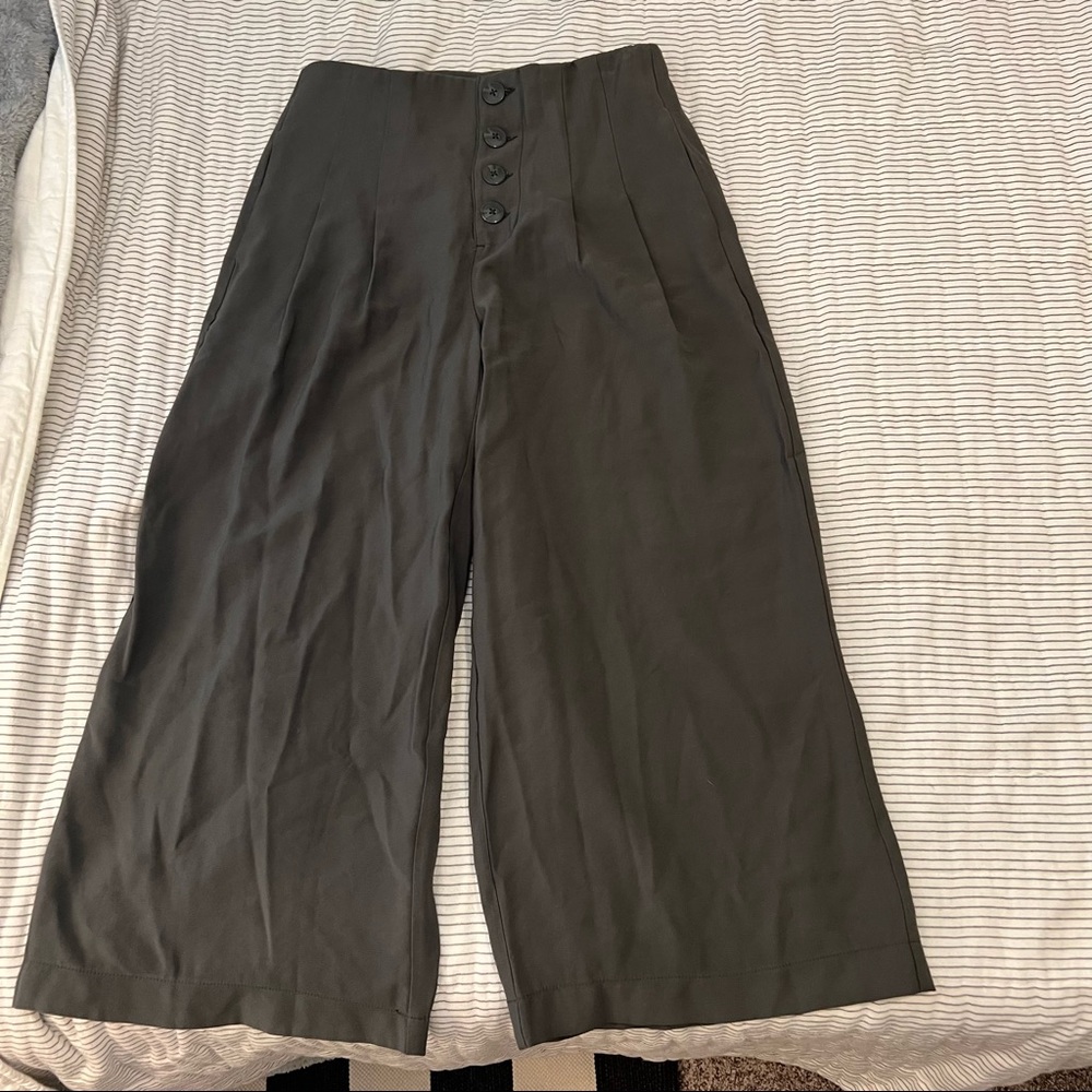 NWT Olive Cropped Rag Poets Wide Leg Pants small